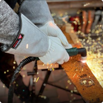 Slika Rokavice delovne za varilce Aruba, belo-sive barve, Hase 403850