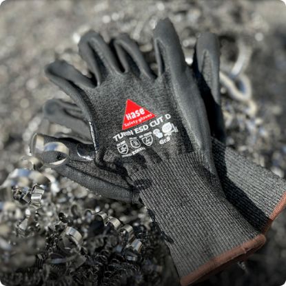 Slika Rokavice protiurezne Turin ESD Cut D, črne barve, Hase 508245