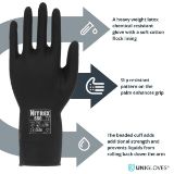 Slika Rokavica iz lateksa, črne barve, black heavy duty, 680