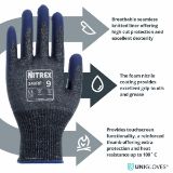 Slika Rokavice protiurezne CUT D s prevleko iz nitrilne pene, sivo-modre, NITREX 340RF