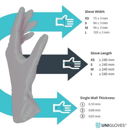 Slika Rokavice za enkratno uporabo iz nitrila,  metalic srebrne