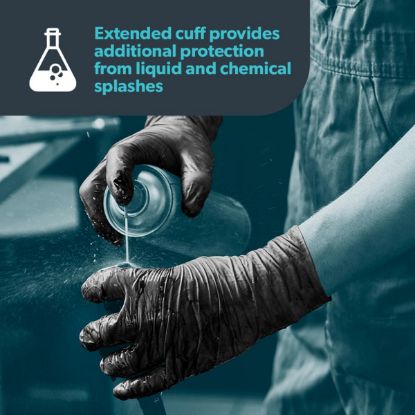 Slika Rokavice za enkratno uporabo iz nitrila, črne barve,GA007 