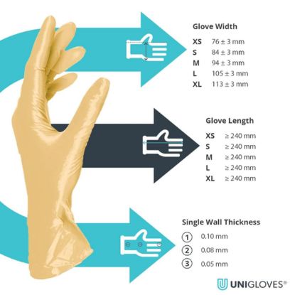 Slika Rokavice za enkratno uporabo iz nitrila, metalic zlate