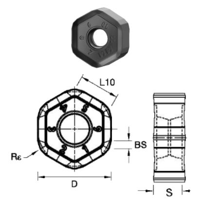 Slika Gar. rezkalna glava M1200 mini Weldon vpetje + pl.HNPJ 0704ANSN-MM WU20PM