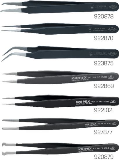 PINCETA PRECIZNA ESD, 120 mm, UKRIVLJENA POD KOTOM 45°, TOPA