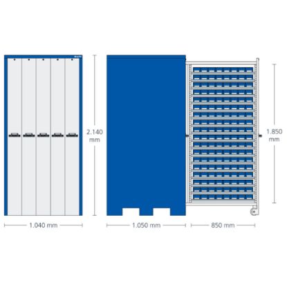 Slika OMARA ZA SHRANJEVANJE WKS 002 Set L, s 720 škatlami vel. 11 in 90 posodami WKH 7