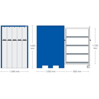 Slika OMARA ZA ORODJE WKS 015 Set Z, s 20 nosilci WKH 403 (za 320 trnov), z izvlečnimi