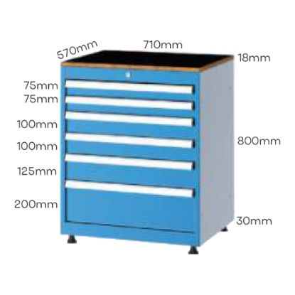 Slika PREDALNIK S 6 PREDALI (2X75, 2X100, 125, 200 MM), 800X710X570MM, RAL5015