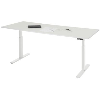 Slika Električna dvižna pisalna miza z melaninsko ploščo, svetlo siva