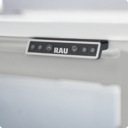 Slika Električna dvižna pisalna miza z melaninsko ploščo, svetlo siva