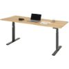 Električna dvižna pisalna miza z ploščo iz bukovega lesa, črna
