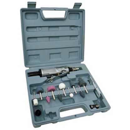 Slika BRUSILNIK PALIČNI ZRAČNI Black Line LX-027, priklop 1/4", z priborom in nastavki