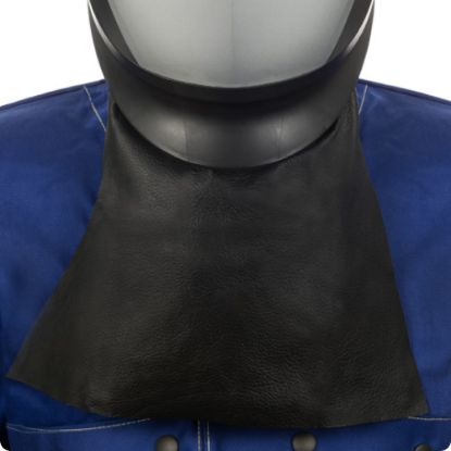 Slika 44-7182, ZAŠČITA ZA VRAT IZ ZRNATEGA ČRNEGA SVINJSKEGA USNJA, DOLGA