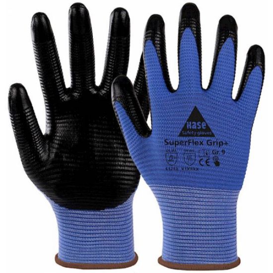 Delovna rokavica iz poliestra in nitrila, odporna do 100°C, SuperFlex Grip+