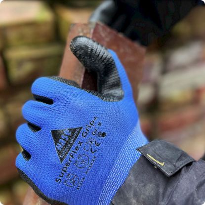 Slika Delovna rokavica iz poliestra in nitrila, odporna do 100°C, SuperFlex Grip+