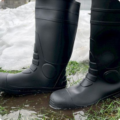 Slika Delovni škorenj s kapico, PVC, črne barve, Wiesmoor Black, 34 cm, S5