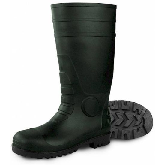 Delovni škorenj s kapico, PVC, zelen, Wiesmoor Green, 34 cm, S5