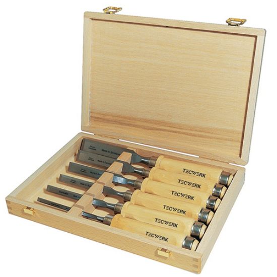 Firmer chisel set hornbeam handle Ulm shape ,TECWERK