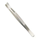 Slika Flat nose tweezers rectangular tips, stainless steel ,TECWERK