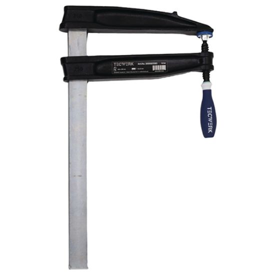 Deep throat screw clamp 3-component handle