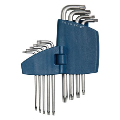 Slika KLJUC TORX KOTNI V 9-DELNI GARNITURI,  TX9-TX45 - TECWERK